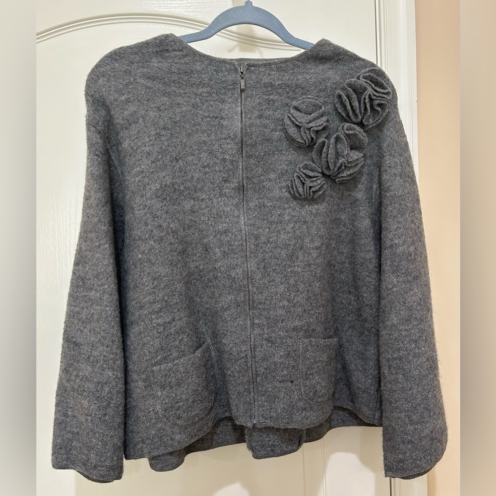 Gray Wool Sweater Jacket